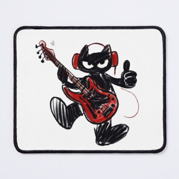 Item preview, Black Cat Rocking Bass Guitar Thumbs Up Art designed and sold by ogduckboy.
