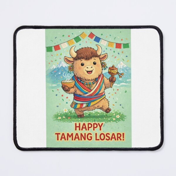 Item preview, Tamang Losar Yak Nepal with Prayer Flags and Himalayan Festive Energy designed and sold by Aryabek.