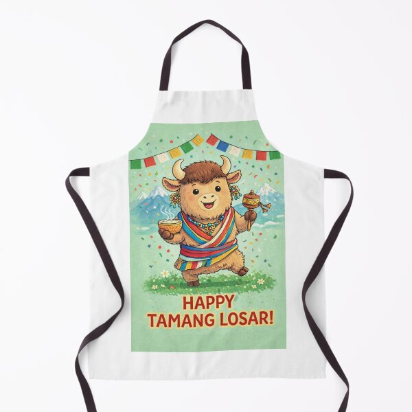 Item preview, Tamang Losar Yak Nepal with Prayer Flags and Himalayan Festive Energy designed and sold by Aryabek.