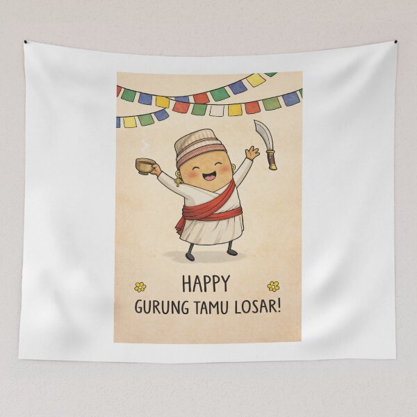 Item preview, Gurung Tamu Losar, personaje nepalí con khukuri y vestimenta tradicional designed and sold by Aryabek.