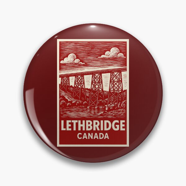 Item preview, Lethbridge Canada Linocut Style  designed and sold by Thistle-TShop.
