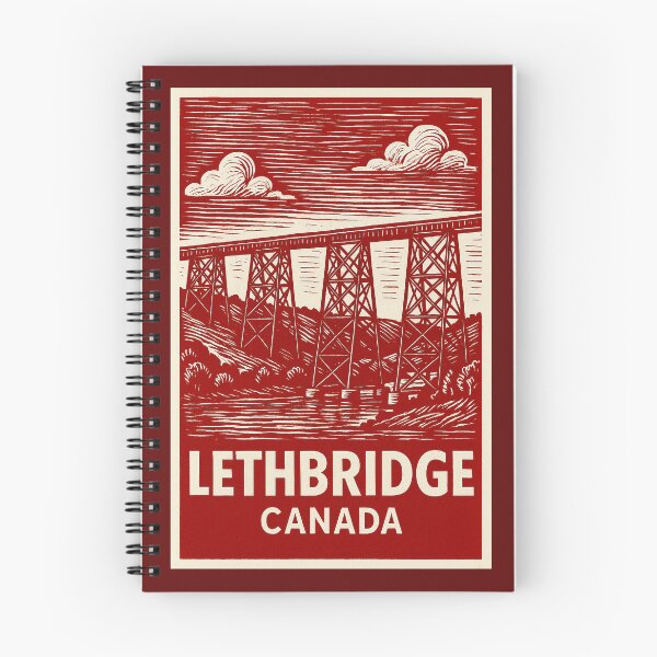 Item preview, Lethbridge Canada Linocut Style  designed and sold by Thistle-TShop.