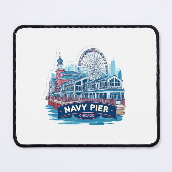Item preview, Navy Pier Chicago Third Edition Vintage Badge - Complete Entertainment Complex Historic Waterfront Development Sticker designed and sold by Blurbean.