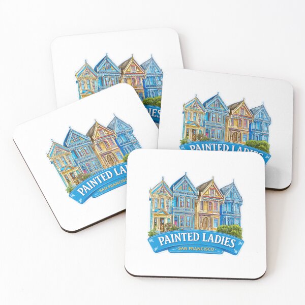 Item preview,  Painted Ladies San Francisco Vintage Travel Sticker - Colorful Victorian Houses Queen Anne   Architecture Row Houses designed and sold by Blurbean.