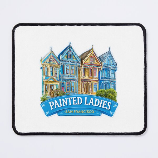Item preview, Painted Ladies San Francisco Vintage Travel Sticker - Colorful Victorian Houses Queen Anne Architecture Row Houses designed and sold by Blurbean.