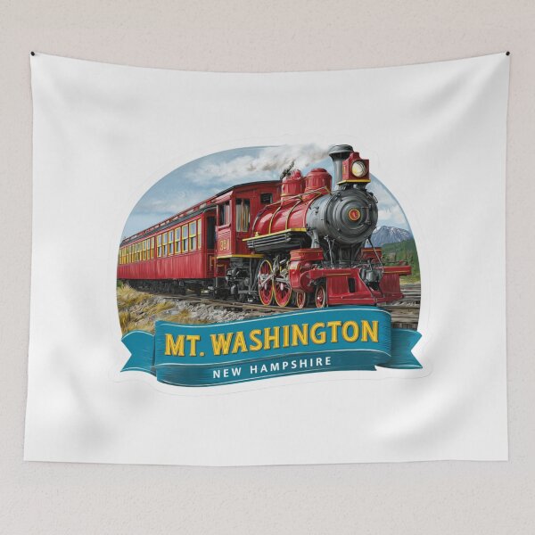 Item preview, Mt Washington New Hampshire Vintage Train Sticker - Historic Cog Railway Steam Locomotive   White Mountains Alpine Railway designed and sold by Blurbean.