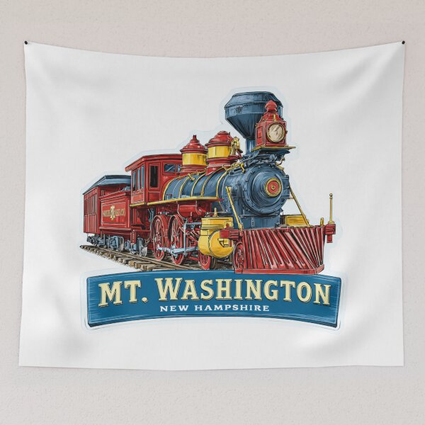 Item preview, Mt Washington Railway New Hampshire Vintage Decal - Detailed Steam Engine White   Mountains Historic Train designed and sold by Blurbean.