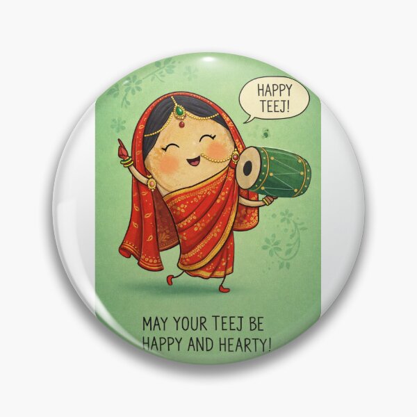 Item preview, Teej Festival Celebration with Dancing Woman in Red Saree and Drum designed and sold by Aryabek.