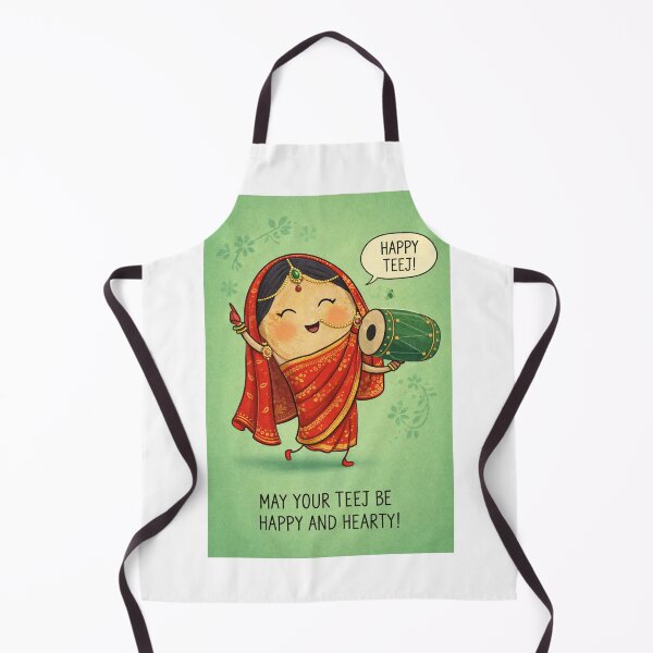 Item preview, Teej Festival Celebration with Dancing Woman in Red Saree and Drum designed and sold by Aryabek.