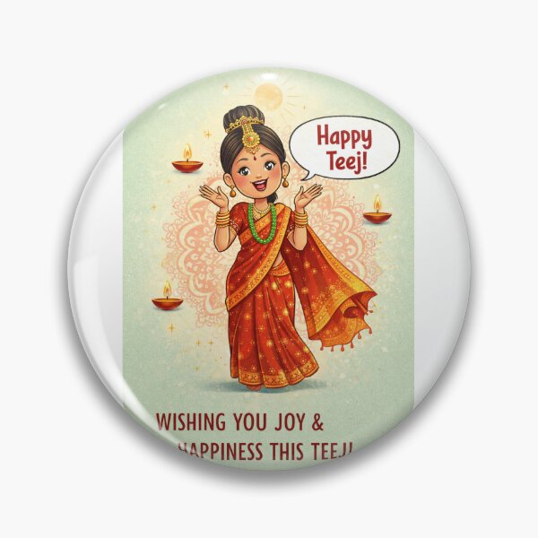 Item preview, Teej Festival Celebration with Woman in Traditional Saree and Oil Lamps designed and sold by Aryabek.