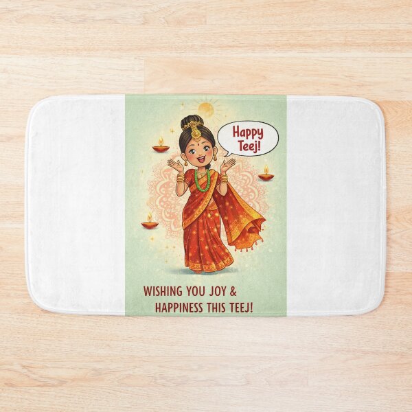 Item preview, Teej Festival Celebration with Woman in Traditional Saree and Oil Lamps designed and sold by Aryabek.