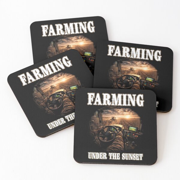 Item preview, FARMING UNDER THE SUNSET farmer farmers farm ranch harvest tractor  designed and sold by Jt41.
