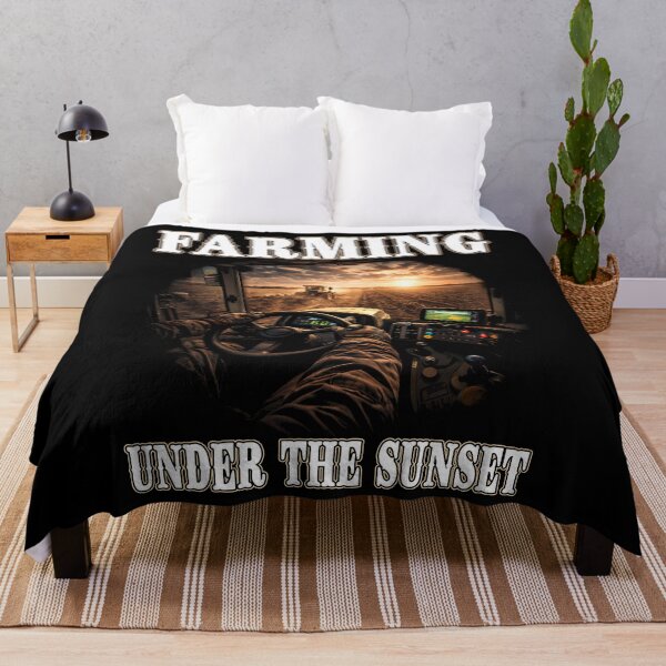 Item preview, FARMING UNDER THE SUNSET farmer farmers farm ranch harvest tractor  designed and sold by Jt41.