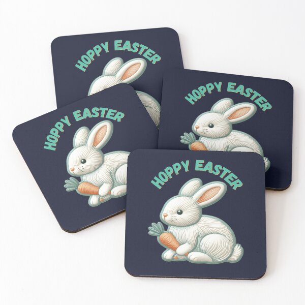 Item preview, Hoppy Easter Stitched Patch Bunny: Cute Textile Style Rabbit Art designed and sold by HopeAndHustle.
