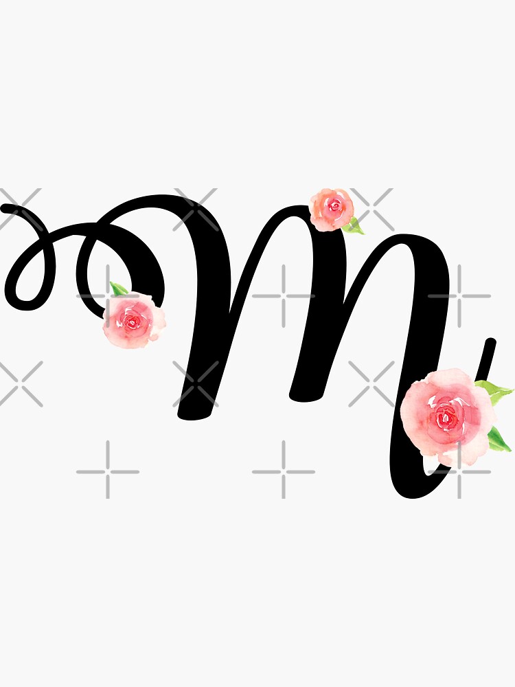 Monogram Floral Cursive Letter N Sticker for Sale by sporadicdoodlin