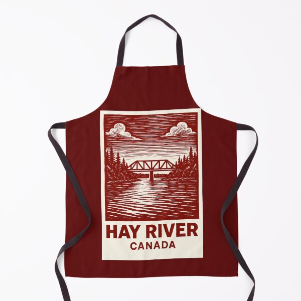 Item preview, Hay River Canada Linocut Style designed and sold by Thistle-TShop.