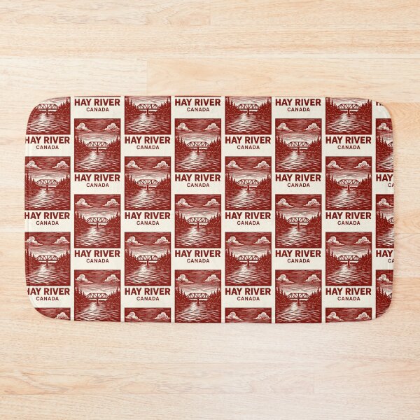 Item preview, Hay River Canada Linocut Style  designed and sold by Thistle-TShop.