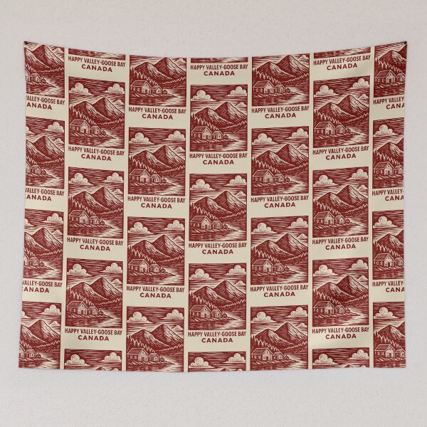Item preview, Happy Valley-Goose Bay Canada Linocut Style  designed and sold by Thistle-TShop.