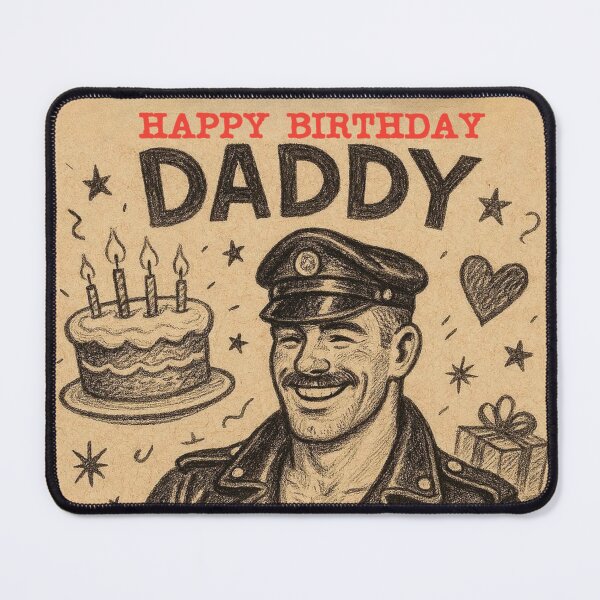 Item preview, Vintage Gay Leather Daddy Happy Birthday Gay Pride Graphic Design designed and sold by ItsAKinkThing.