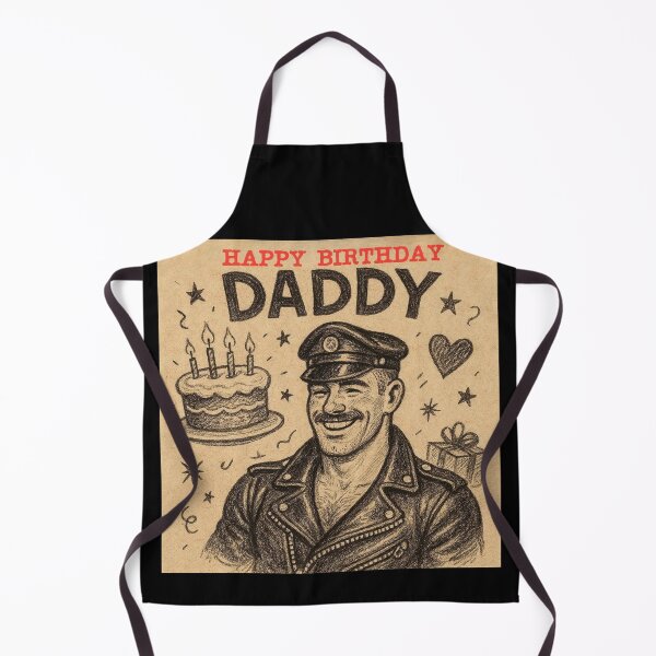 Item preview, Vintage Gay Leather Daddy Happy Birthday Gay Pride Graphic Design designed and sold by ItsAKinkThing.