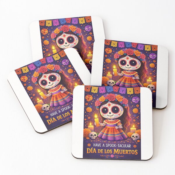 Item preview, Día de los Muertos Celebration with Sugar Skull Girl, Flowers, and Candles designed and sold by Places On Earth.