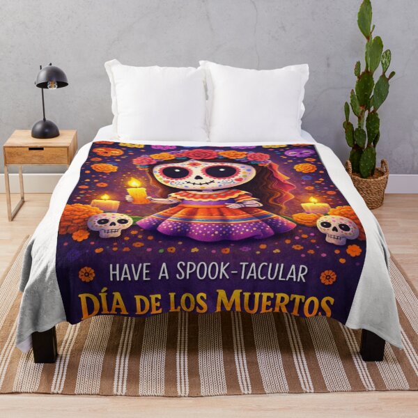 Item preview, Día de los Muertos Celebration with Sugar Skull Girl, Flowers, and Candles designed and sold by Places On Earth.