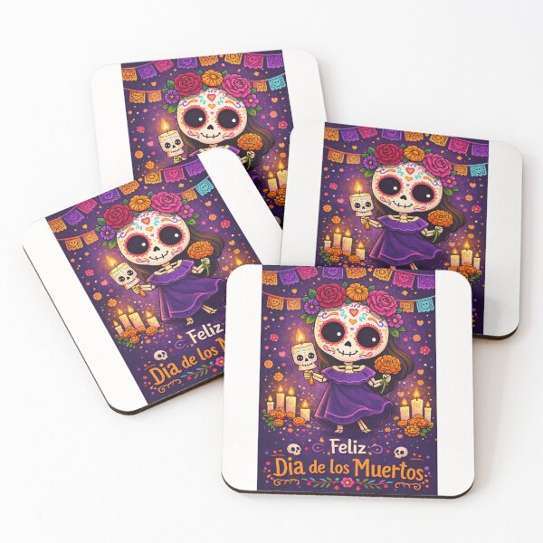 Item preview, Día de los Muertos Sugar Skull Girl with Marigolds and Candlelight designed and sold by Places On Earth.