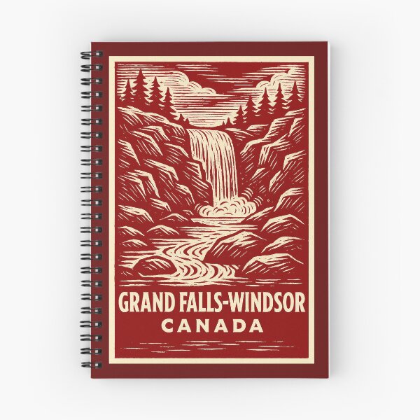 Item preview, Grand Falls-Windsor Canada Linocut Style  designed and sold by Thistle-TShop.