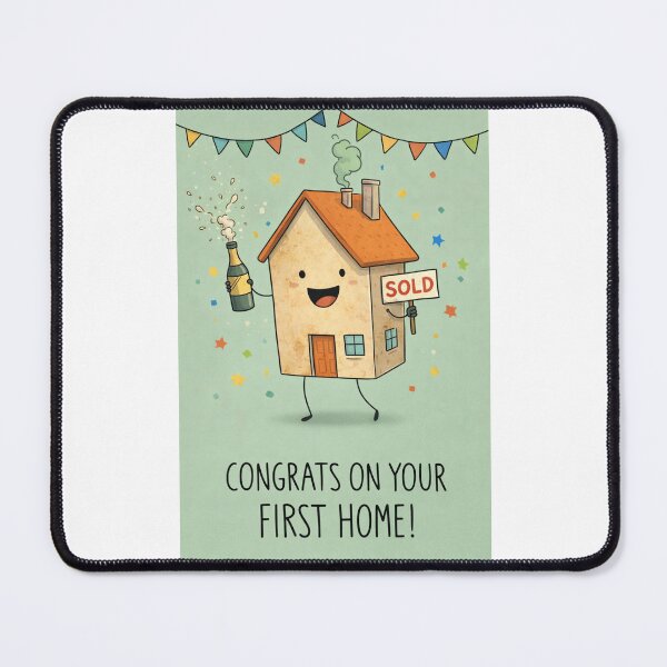 Item preview, First Home Celebration with House, Champagne, and Confetti designed and sold by Places On Earth.