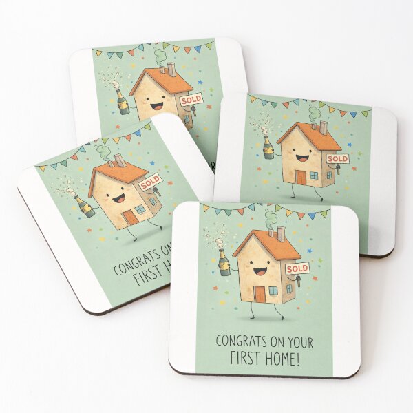 Item preview, First Home Celebration with House, Champagne, and Confetti designed and sold by Places On Earth.