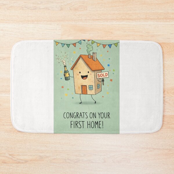 Item preview, First Home Celebration with House, Champagne, and Confetti designed and sold by Places On Earth.