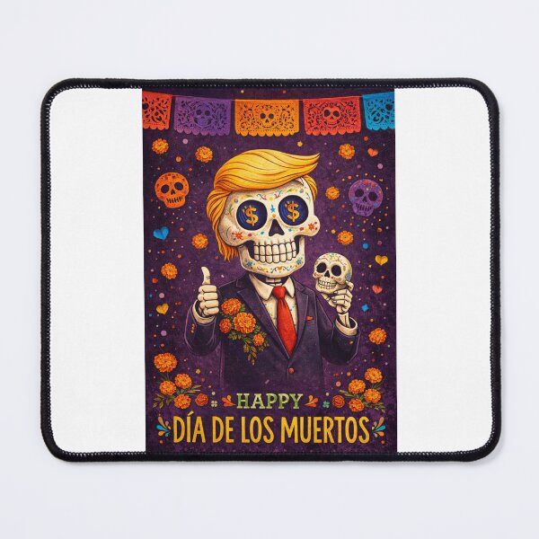Item preview, Día de los Muertos Skeleton with Marigold Garland and Colorful Banner designed and sold by Places On Earth.