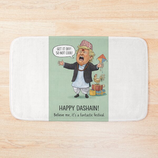 Item preview, Funny Dashain Festival Illustration with Traditional Nepali Dress, Kite, and Chicken designed and sold by Places On Earth.
