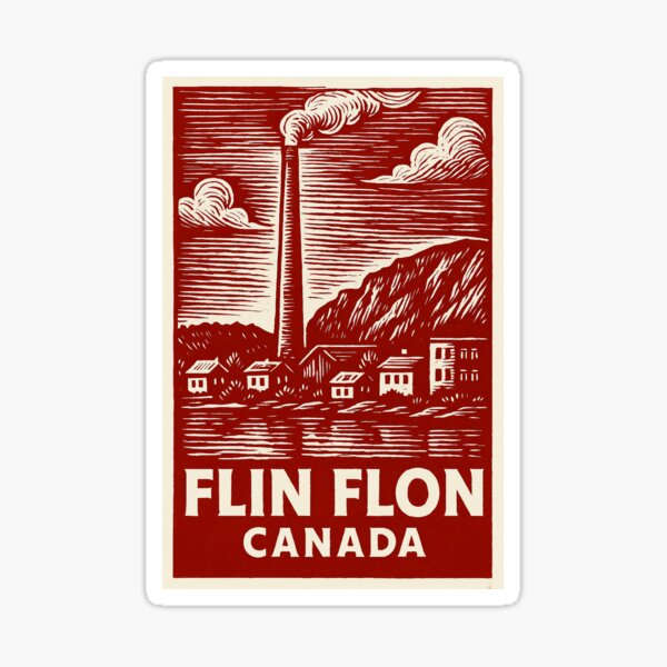 Flin Flon Canada Linocut Style Sticker