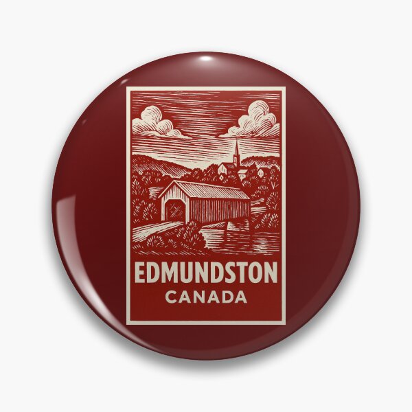 Item preview, Edmundston Canada Linocut Style  designed and sold by Thistle-TShop.