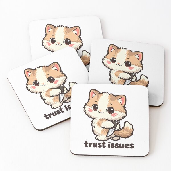 Item preview, Trust Issues – Cute Cat with Knife Funny Dark Humor Shirt designed and sold by MirAgency.