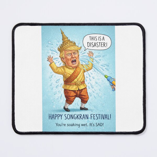 Item preview, Songkran Festival Celebration with Golden Thai Outfit, Water Splash, and Festive Humor designed and sold by Places On Earth.