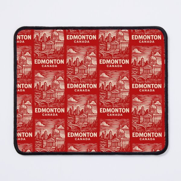Aperçu de l'œuvre Style de linogravure d'Edmonton, Canada créée et vendue par Thistle-TShop.