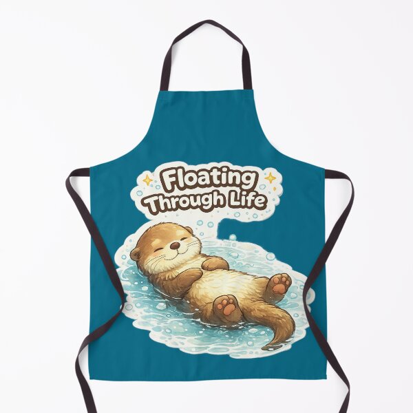 Item preview, Floating Through Life – Cute Otter Aesthetic Illustration designed and sold by BabyStark.