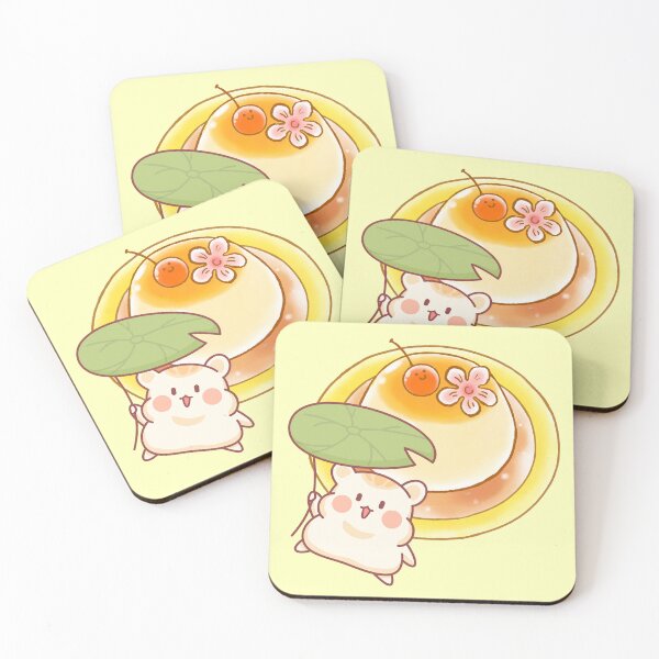 Item preview, Kawaii Hamster Japanese Pudding - Purin Dessert Art designed and sold by Kanniax.