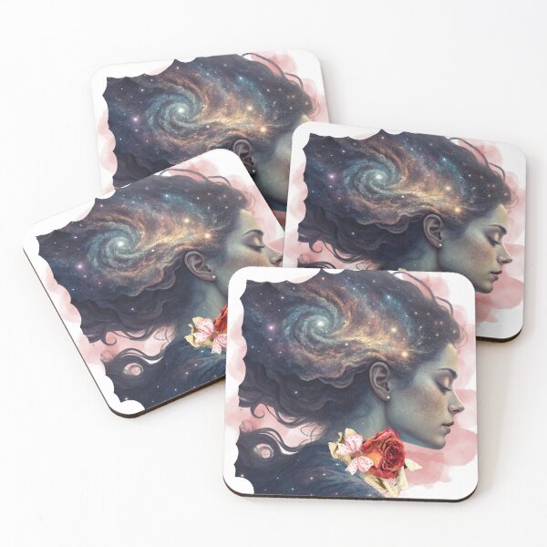 Item preview, Cosmic Woman with Galaxy Hair — Surreal Celestial Portrait designed and sold by ChenEngEng.