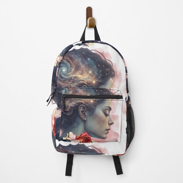 Item preview, Cosmic Woman with Galaxy Hair — Surreal Celestial Portrait designed and sold by ChenEngEng.