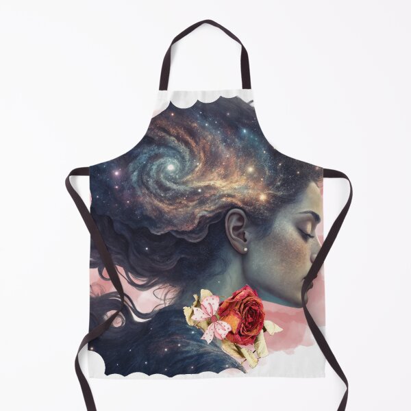 Item preview, Cosmic Woman with Galaxy Hair — Surreal Celestial Portrait designed and sold by ChenEngEng.