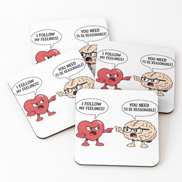 Item preview, Heart vs Brain – Feelings vs Reason Funny Psychology Shirt designed and sold by MirAgency.