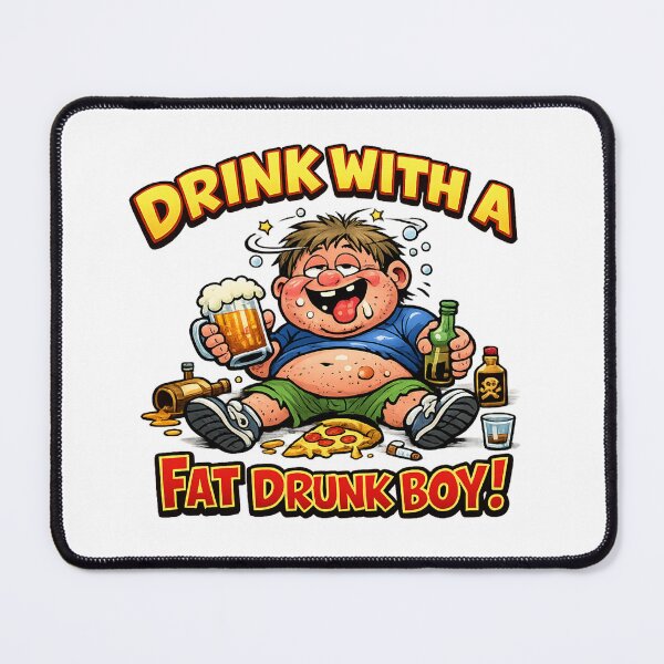 Item preview, I want Drink with a Drunk Funny Fat Boy designed and sold by Arte Cartoon From TagTeam Group.