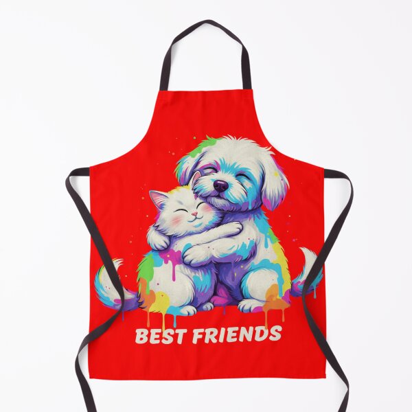 Item preview, Colorful Painted Pets Cat and Dog Best Friends designed and sold by pixeldrift-art.