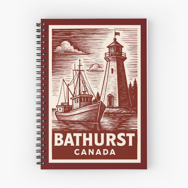 Artikelvorschau, Bathurst Kanada Linolschnitt-Stil entworfen und verkauft von Thistle-TShop.