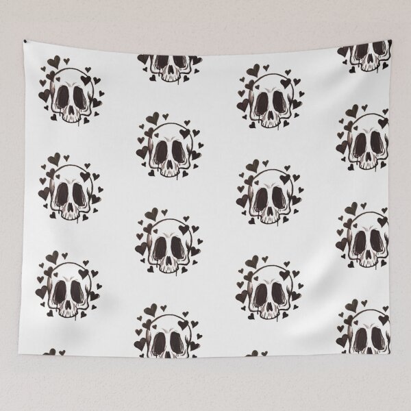 Item preview, Emo Skull Crying Black Hearts Sketch designed and sold by ogduckboy.
