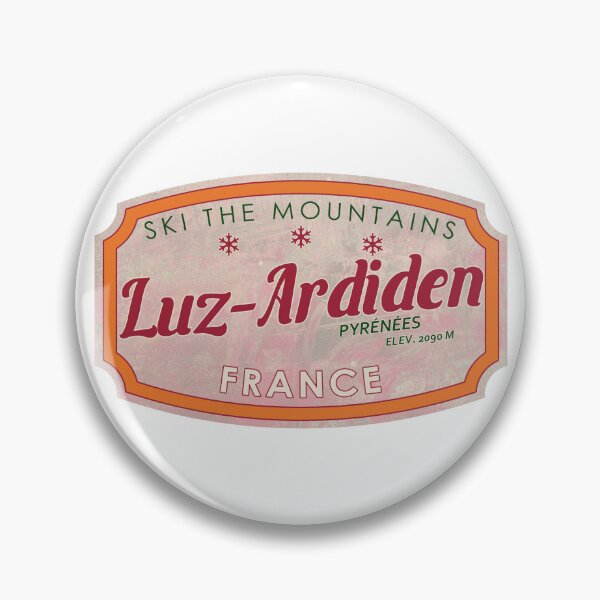 Item preview, Luz-Ardiden, France, Pyrénées, Ski, textured skiing badge designed and sold by Wanderful-roads.