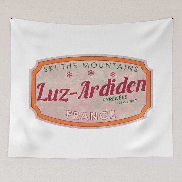 Item preview, Luz-Ardiden, France, Pyrénées, Ski, textured skiing badge designed and sold by Wanderful-roads.
